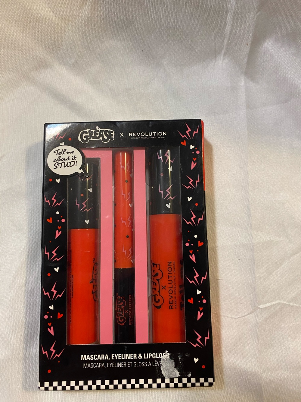 Revolution Grease Mascara, Eyeliner & Lipgloss Set - Bright Red Shades